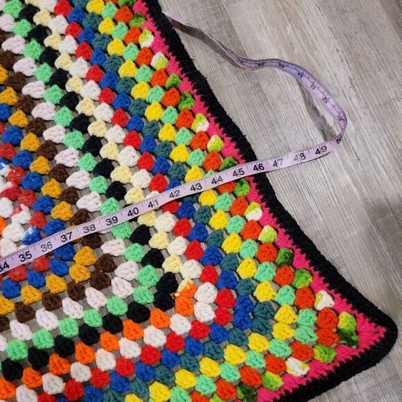 Vintage Crochet Afghan Throw Blanket - Picture 3 of 3